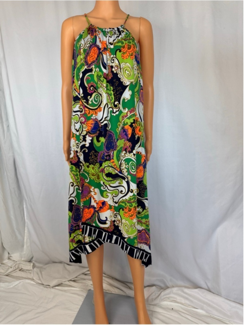 Trina Turk Wrap Style Dress Vibrant Color Floral Swirl Women 4 Tropical Resort